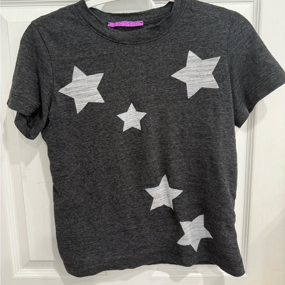 Charcoal Gray Star Print T-Shirt